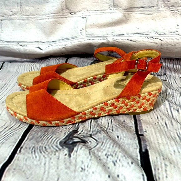 Land's End 2" Espadrille Sandal - Coral and Cream - size 7.5 - Picture 6 of 13